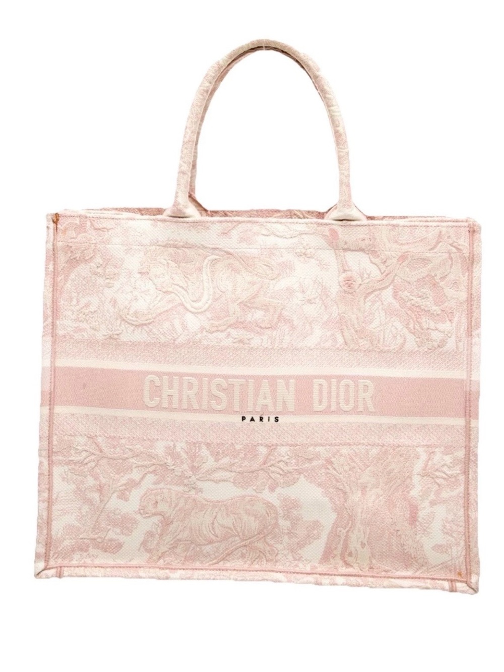 Dior Pink Toile Canvas Book Tote